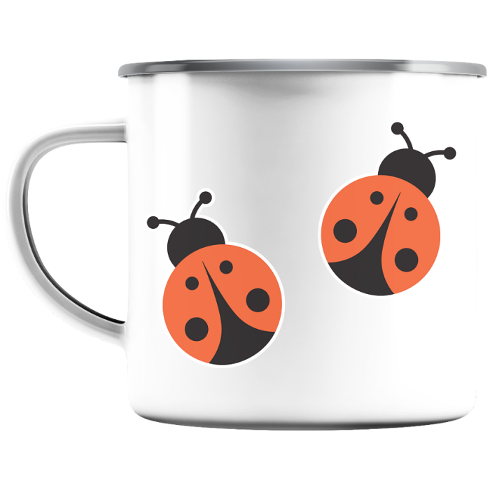 Glückskiste Accessoires - Emaille Tasse (Silber)