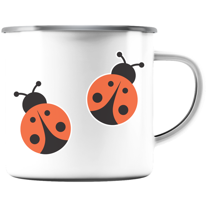 Glückskiste Accessoires - Emaille Tasse (Silber)