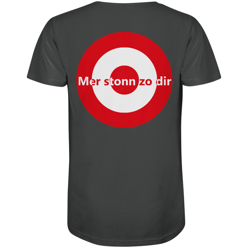 Köln Fan-T-Shirt beidseitiger Druck Kokarde "mir stonn ... " - Organic Shirt
