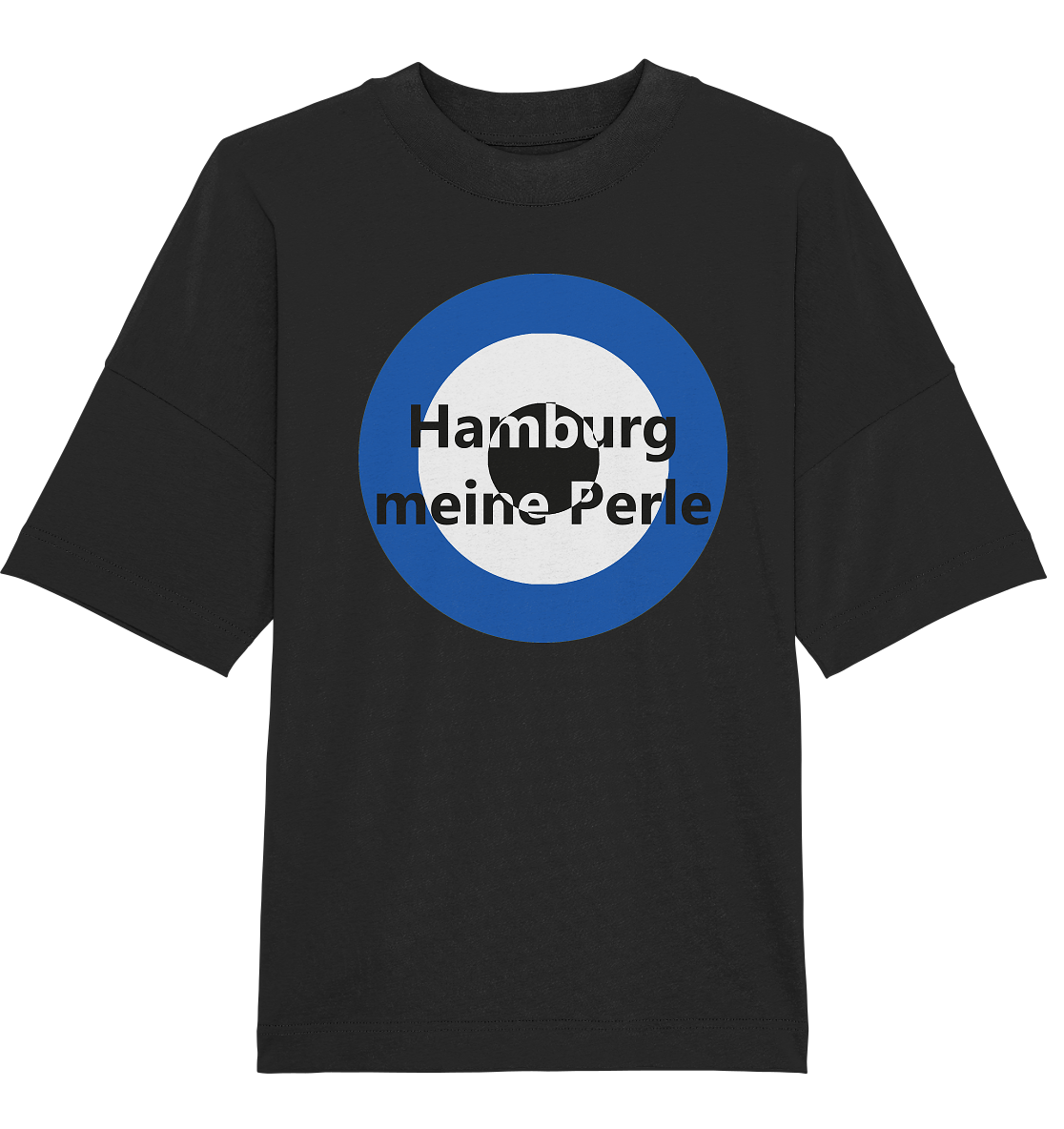 Hamburg Fan-T-Shirt Kokarde groß "Hamburg meine Perle" - Organic Oversize Shirt Hamburg Fan-T-Shirt Kokarde groß "Hamburg meine Perle" - Organic Oversize Shirt