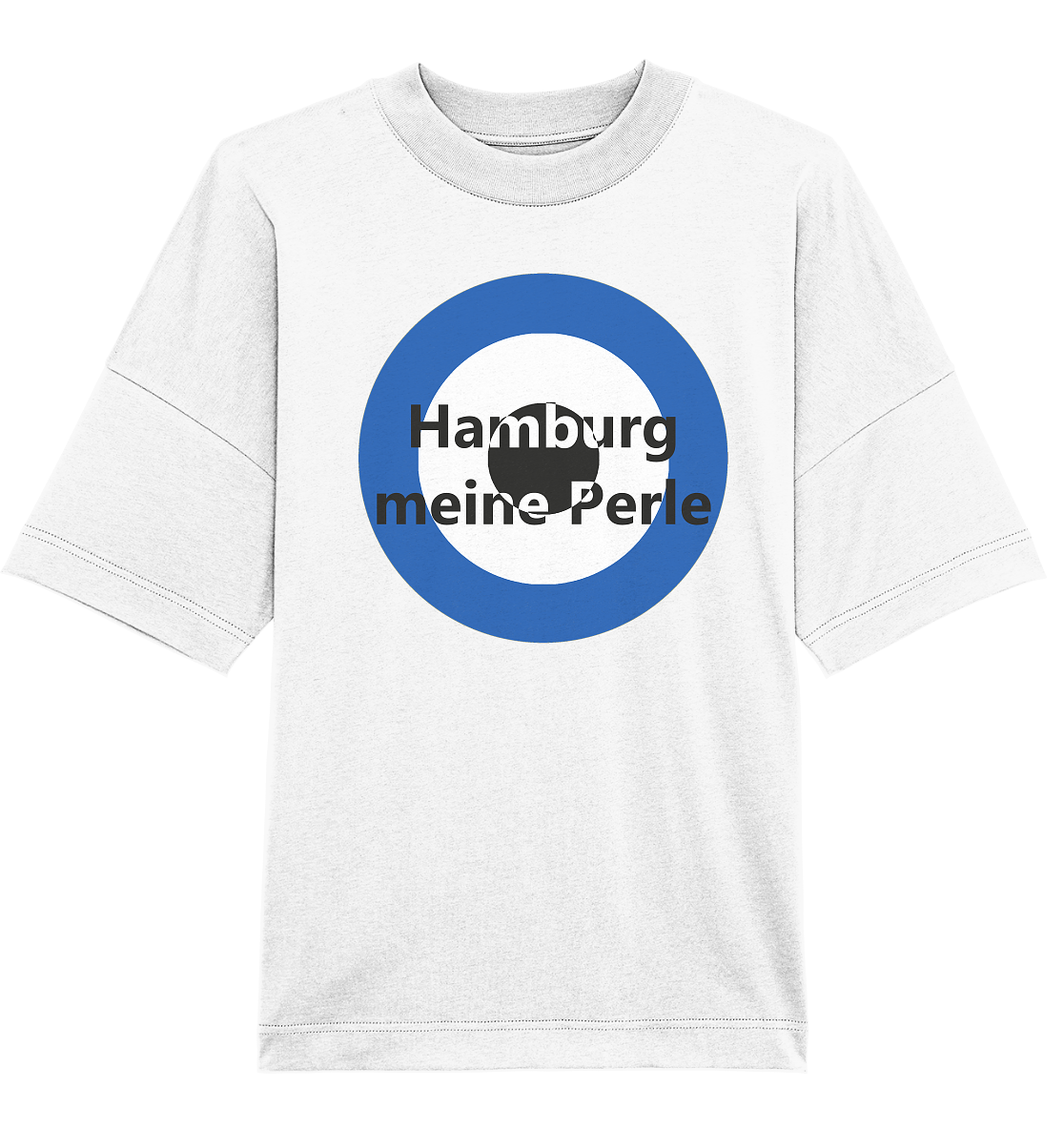 Hamburg Fan-T-Shirt Kokarde groß "Hamburg meine Perle" - Organic Oversize Shirt Hamburg Fan-T-Shirt Kokarde groß "Hamburg meine Perle" - Organic Oversize Shirt