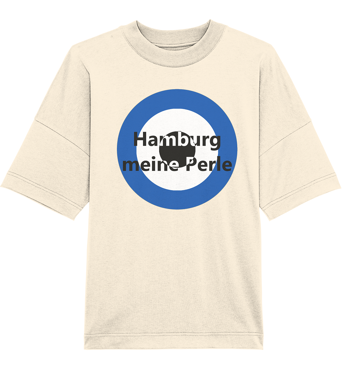Hamburg Fan-T-Shirt Kokarde groß "Hamburg meine Perle" - Organic Oversize Shirt Hamburg Fan-T-Shirt Kokarde groß "Hamburg meine Perle" - Organic Oversize Shirt
