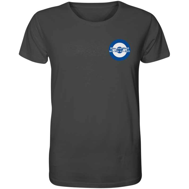 Schalke Fan T-Shirt Kokarde klein Blau und Weiß - Organic Shirt