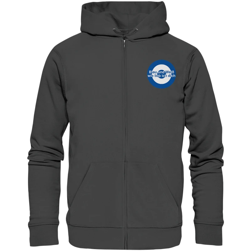 Schalke Fan Zipper Kokarde klein Blau und Weiß - Organic Zipper
