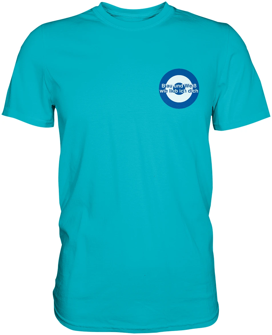 Schalke Fan T-Shirt Kokarde klein Blau und Weiß - Premium Shirt Schalke Fan T-Shirt Kokarde klein Blau und Weiß - Premium Shirt