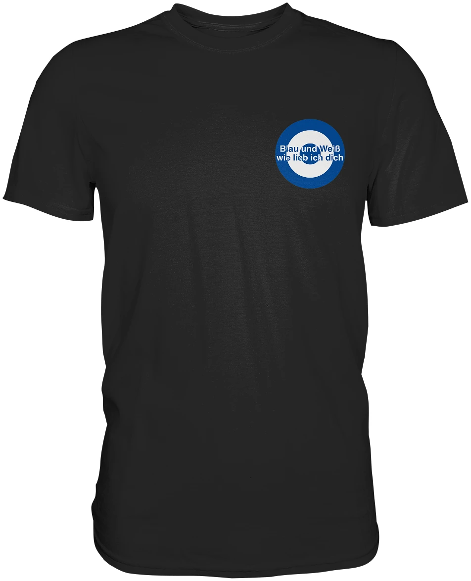 Schalke Fan T-Shirt Kokarde klein Blau und Weiß - Premium Shirt Schalke Fan T-Shirt Kokarde klein Blau und Weiß - Premium Shirt