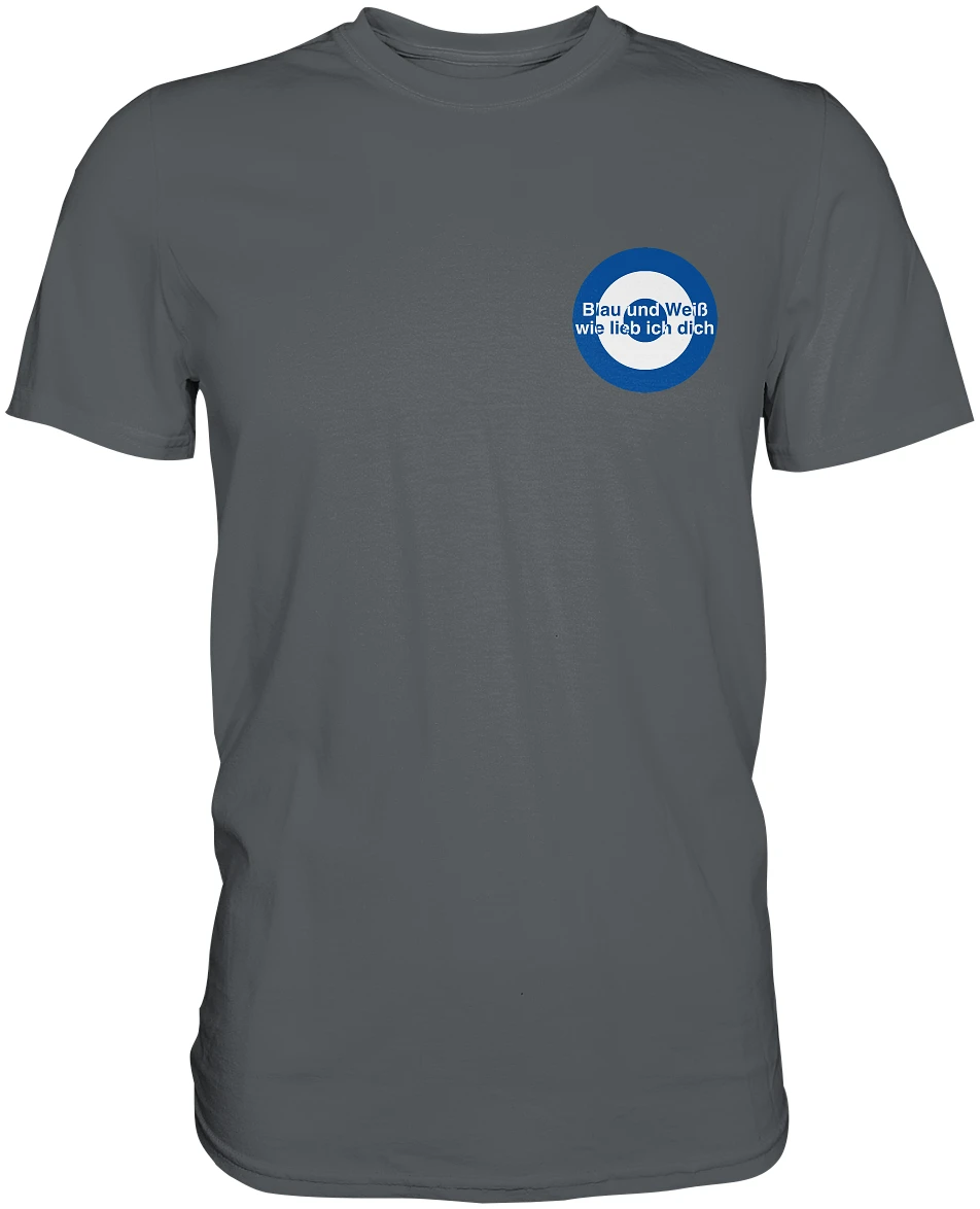 Schalke Fan T-Shirt Kokarde klein Blau und Weiß - Premium Shirt Schalke Fan T-Shirt Kokarde klein Blau und Weiß - Premium Shirt