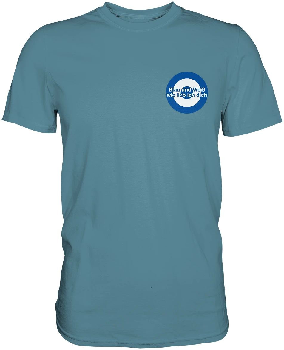 Schalke Fan T-Shirt Kokarde klein Blau und Weiß - Premium Shirt Schalke Fan T-Shirt Kokarde klein Blau und Weiß - Premium Shirt