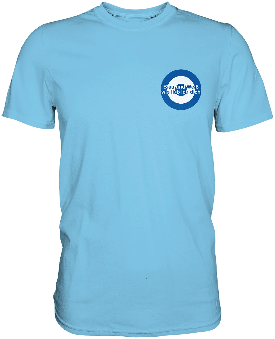 Schalke Fan T-Shirt Kokarde klein Blau und Weiß - Premium Shirt Schalke Fan T-Shirt Kokarde klein Blau und Weiß - Premium Shirt