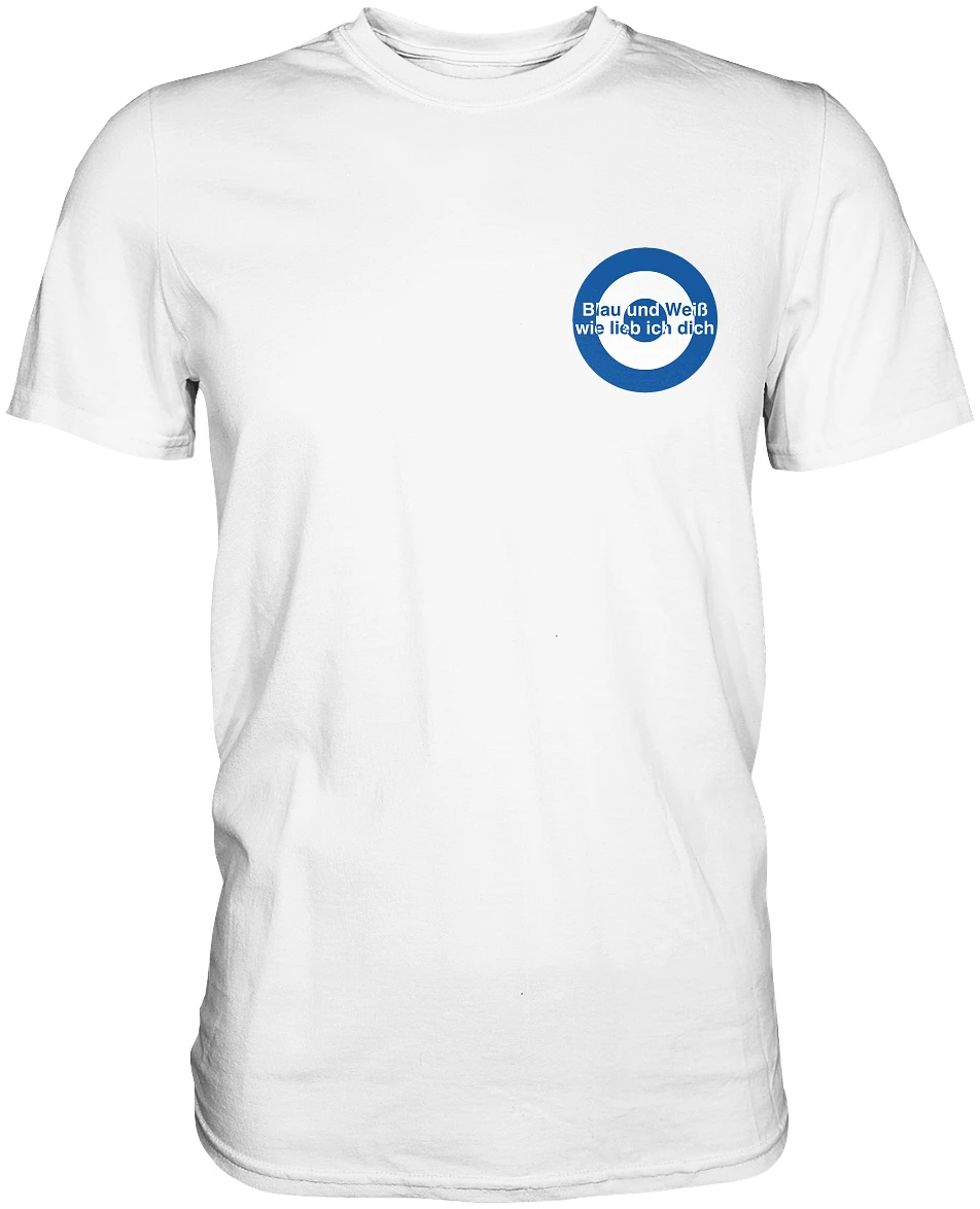 Schalke Fan T-Shirt Kokarde klein Blau und Weiß - Premium Shirt Schalke Fan T-Shirt Kokarde klein Blau und Weiß - Premium Shirt