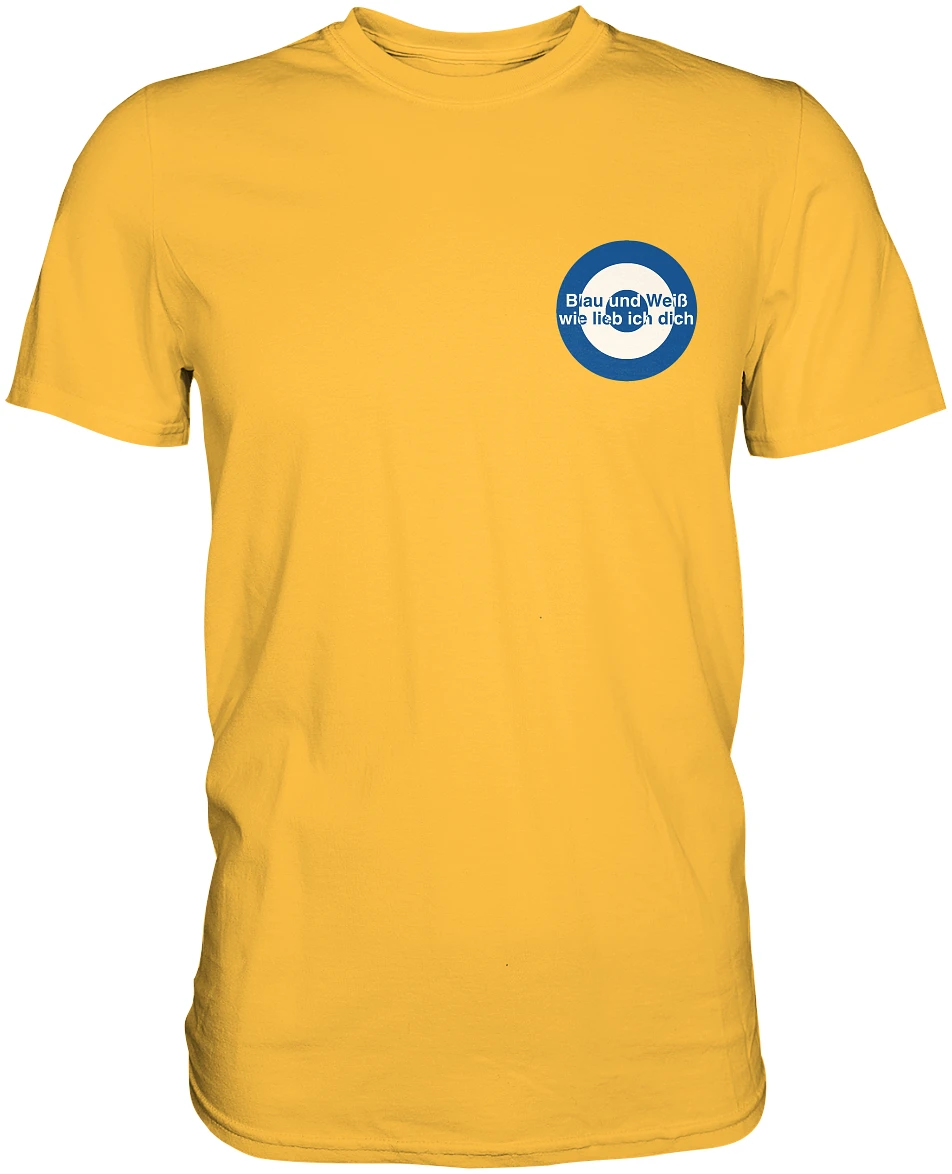 Schalke Fan T-Shirt Kokarde klein Blau und Weiß - Premium Shirt Schalke Fan T-Shirt Kokarde klein Blau und Weiß - Premium Shirt