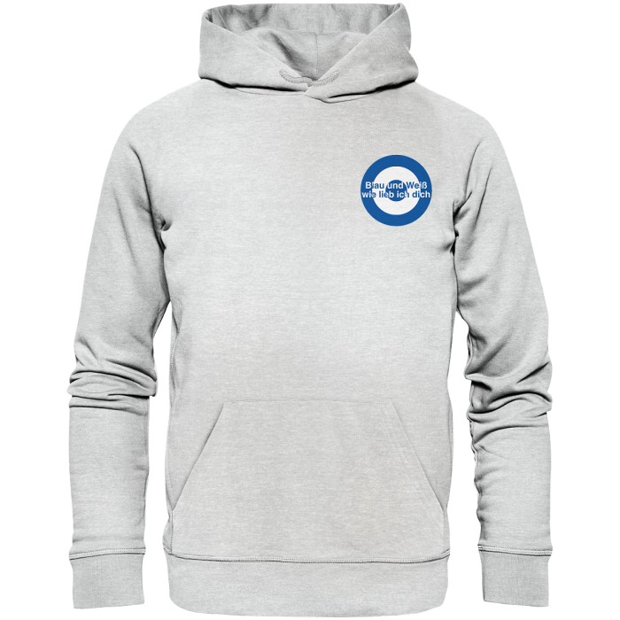 Schalke Fan Hoodie Kokarde klein Blau und Weiß - Premium Unisex Hoodie