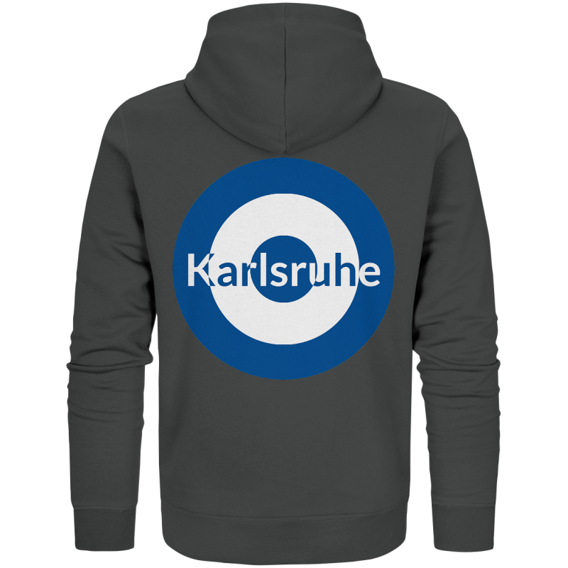 Karlsruhe Fan-Zipper zweiseitiger Druck "Karlsruhe" - Organic Zipper