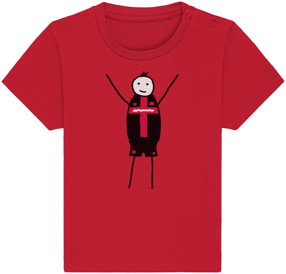 Leverkusen Fan-T-Shirt Strichmännchen - Baby Organic Shirt Leverkusen Fan-T-Shirt Strichmännchen - Baby Organic Shirt