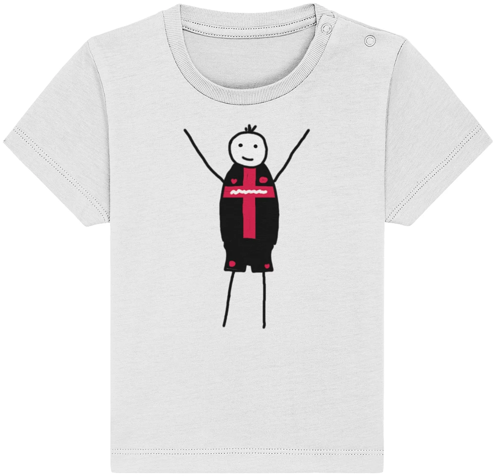 Leverkusen Fan-T-Shirt Strichmännchen - Baby Organic Shirt Leverkusen Fan-T-Shirt Strichmännchen - Baby Organic Shirt