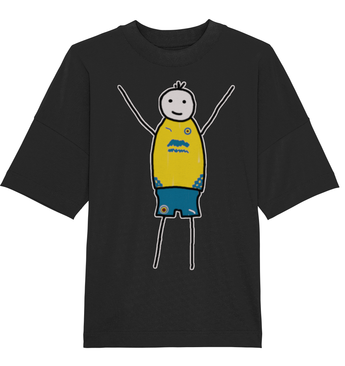 Braunschweig Fan-T-Shirt Strichmännchen - Organic Oversize Shirt Braunschweig Fan-T-Shirt Strichmännchen - Organic Oversize Shirt