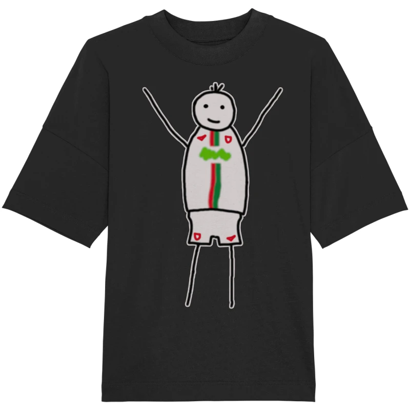 Augsburg Fan-T-Shirt Strichmännchen - Organic Oversize Shirt