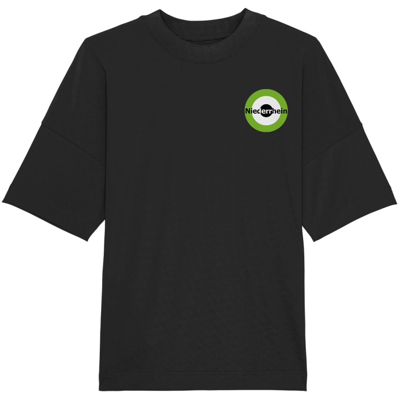 Mönchengladbach Fan-T-Shirt Kokarde klein "Niederrhein" - Organic Oversize Shirt