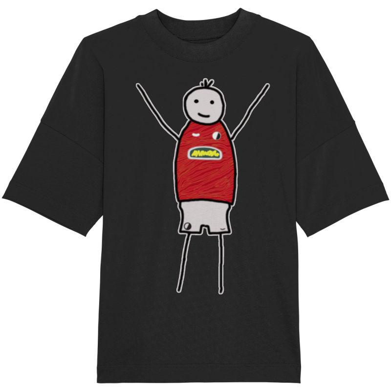 Freiburg Fan-T-Shirt Strichmännchen - Organic Oversize Shirt