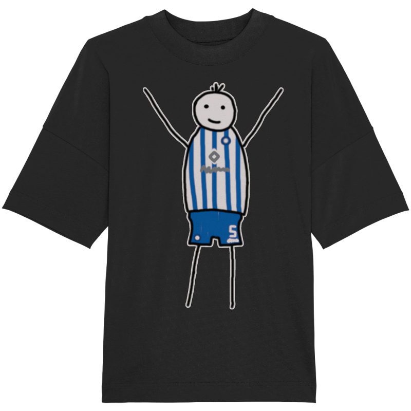 Karlsruhe Fan T-Shirt Strichmännchen - Organic Oversize Shirt