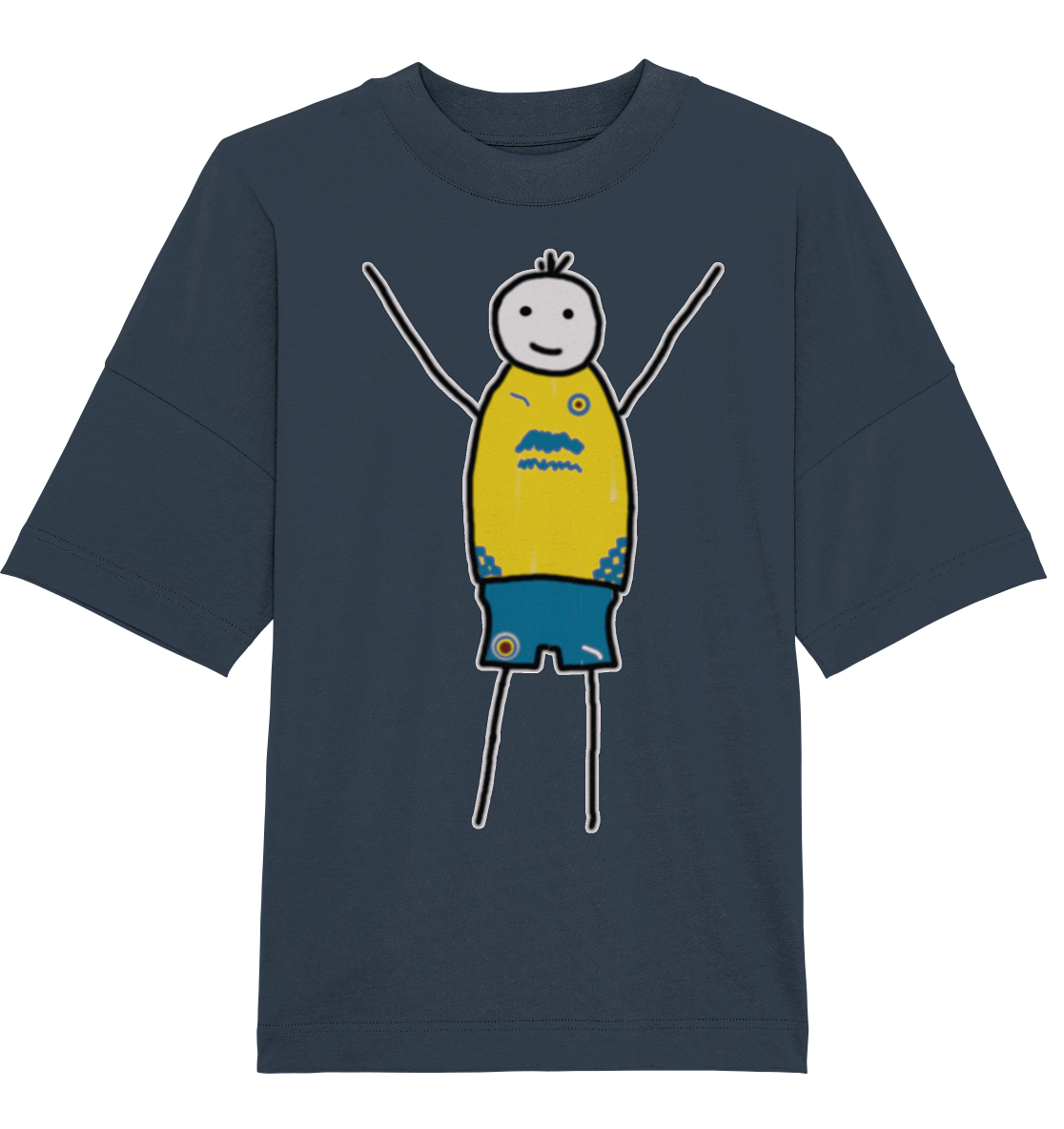 Braunschweig Fan-T-Shirt Strichmännchen - Organic Oversize Shirt Braunschweig Fan-T-Shirt Strichmännchen - Organic Oversize Shirt