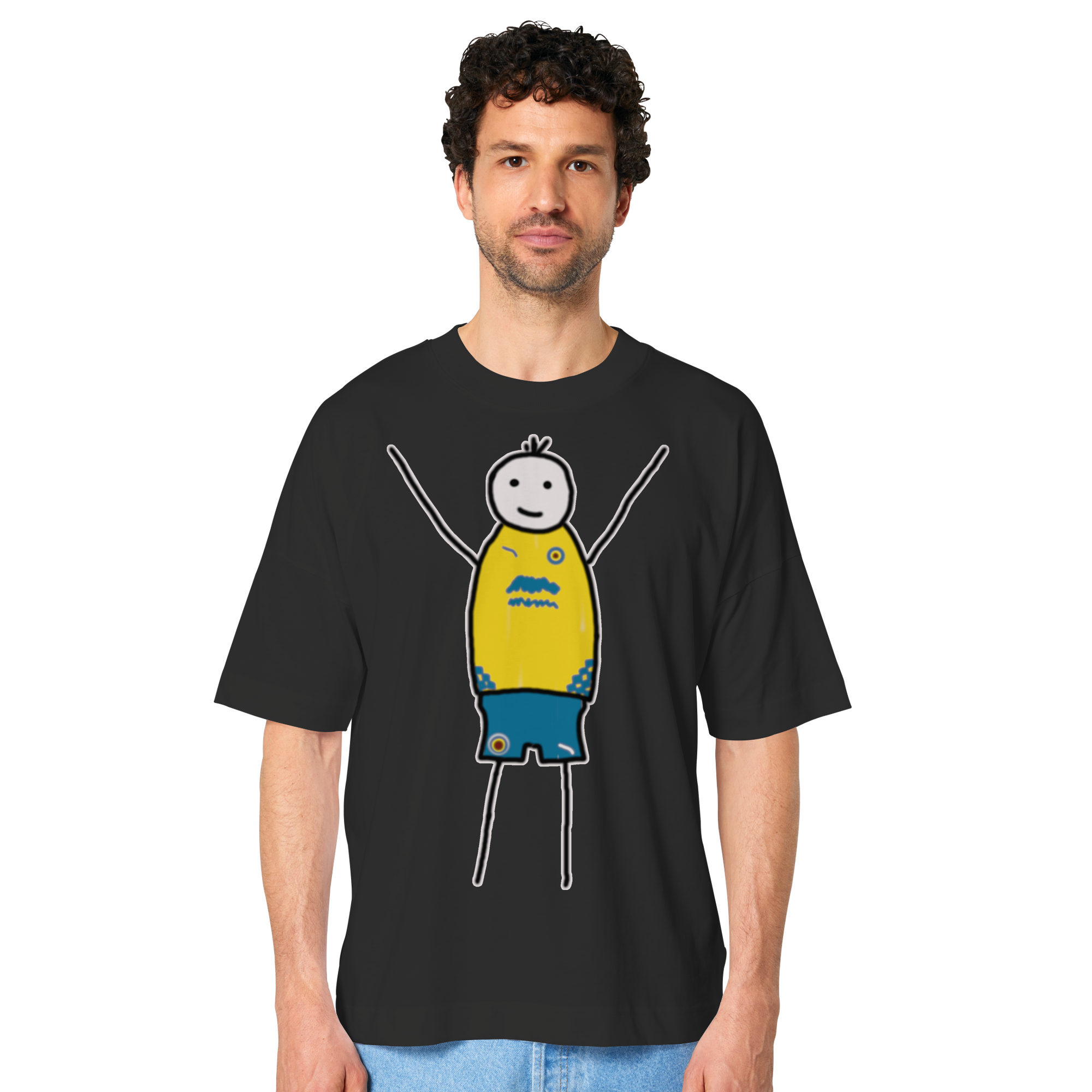 Braunschweig Fan-T-Shirt Strichmännchen - Organic Oversize Shirt Braunschweig Fan-T-Shirt Strichmännchen - Organic Oversize Shirt