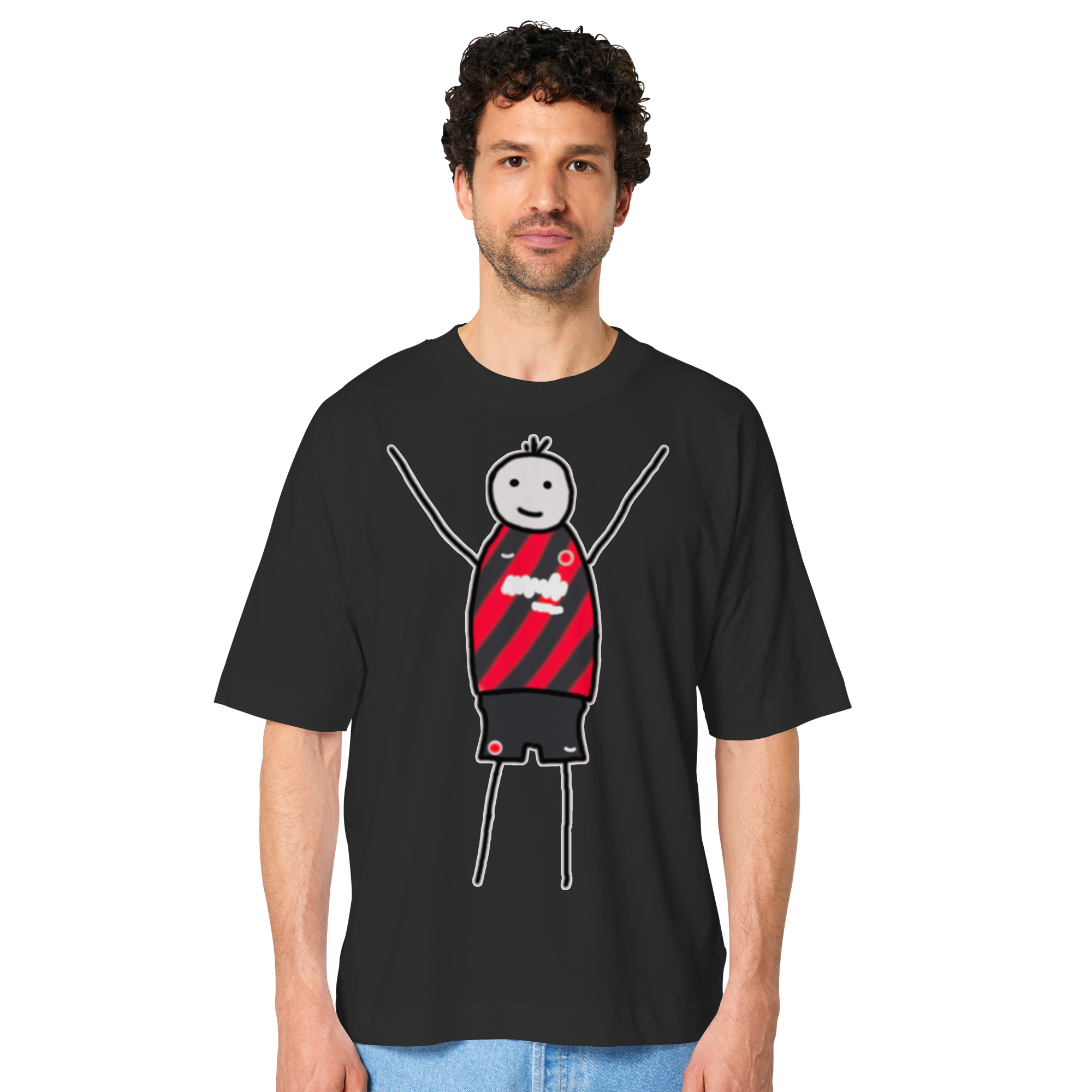 Frankfurt Fan-T-Shirt Strichmännchen - Organic Oversize Shirt Frankfurt Fan-T-Shirt Strichmännchen - Organic Oversize Shirt