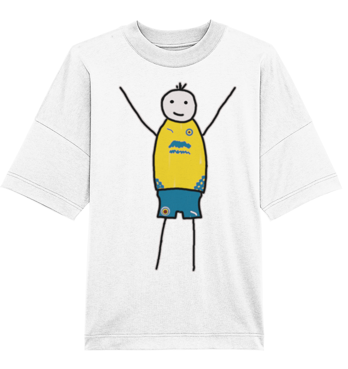 Braunschweig Fan-T-Shirt Strichmännchen - Organic Oversize Shirt Braunschweig Fan-T-Shirt Strichmännchen - Organic Oversize Shirt