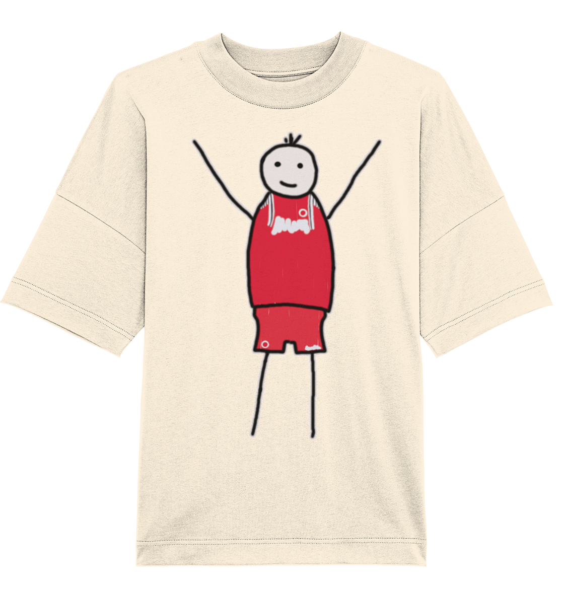 Kaiserslautern Fan-T-Shirt Strichmännchen - Organic Oversize Shirt Kaiserslautern Fan-T-Shirt Strichmännchen - Organic Oversize Shirt
