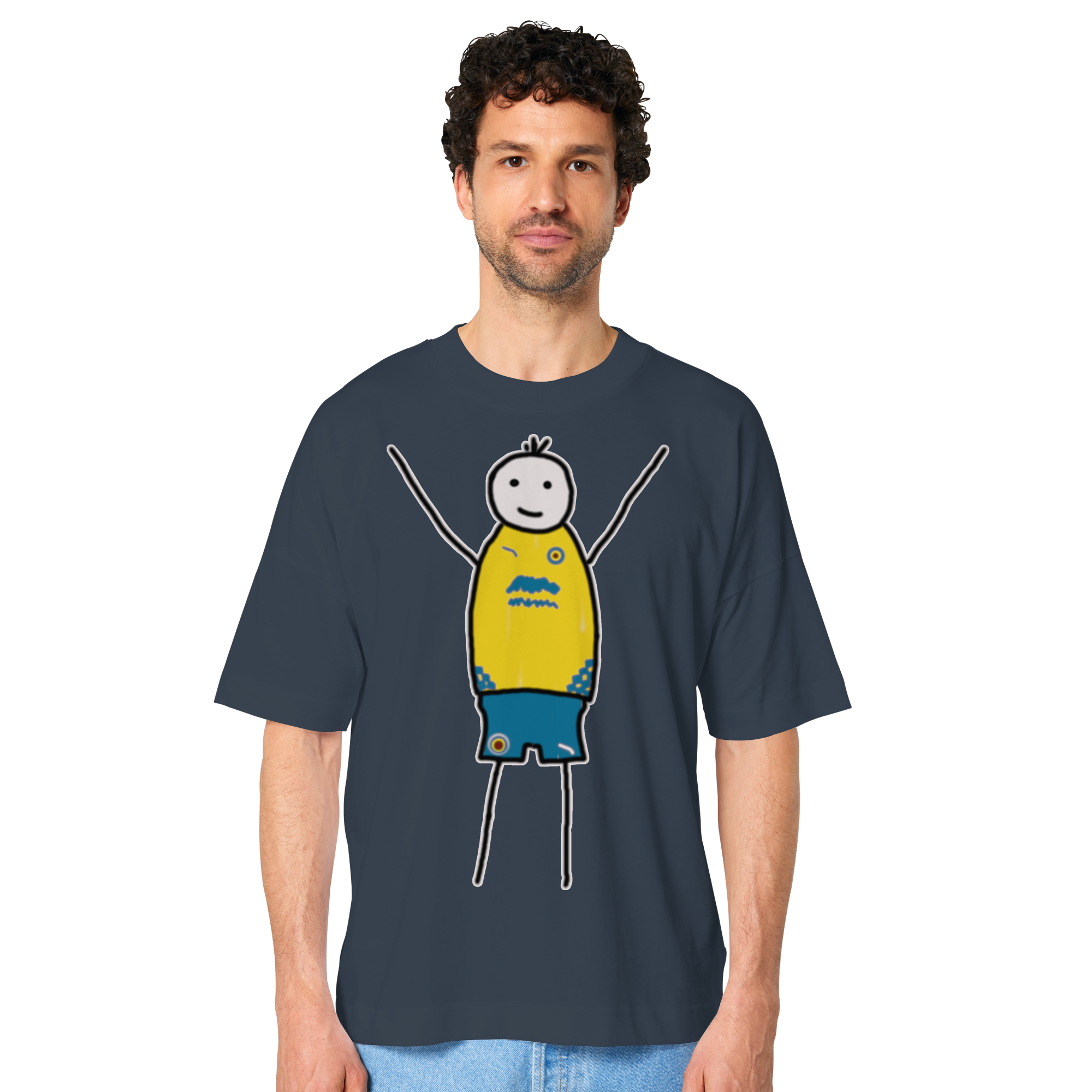 Braunschweig Fan-T-Shirt Strichmännchen - Organic Oversize Shirt Braunschweig Fan-T-Shirt Strichmännchen - Organic Oversize Shirt