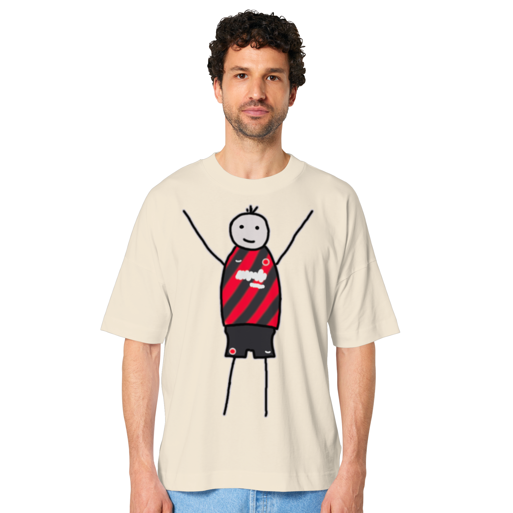 Frankfurt Fan-T-Shirt Strichmännchen - Organic Oversize Shirt Frankfurt Fan-T-Shirt Strichmännchen - Organic Oversize Shirt