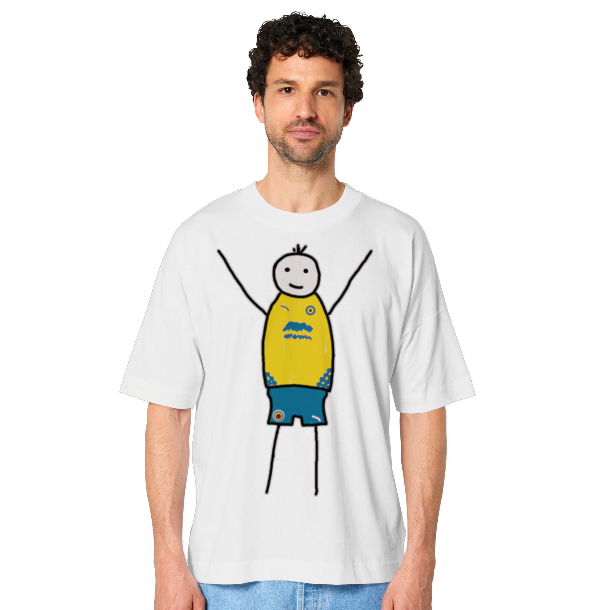 Braunschweig Fan-T-Shirt Strichmännchen - Organic Oversize Shirt Braunschweig Fan-T-Shirt Strichmännchen - Organic Oversize Shirt