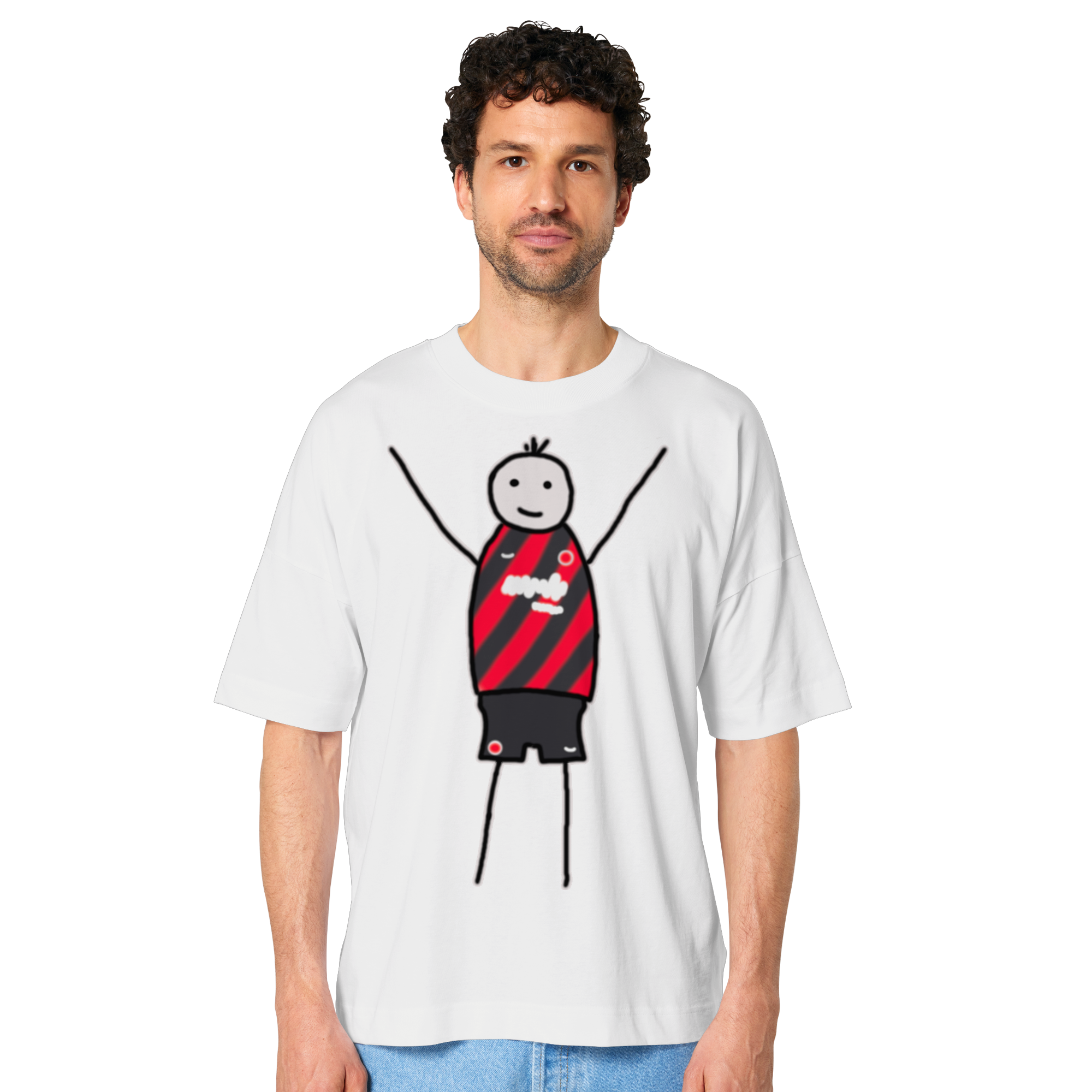 Frankfurt Fan-T-Shirt Strichmännchen - Organic Oversize Shirt Frankfurt Fan-T-Shirt Strichmännchen - Organic Oversize Shirt