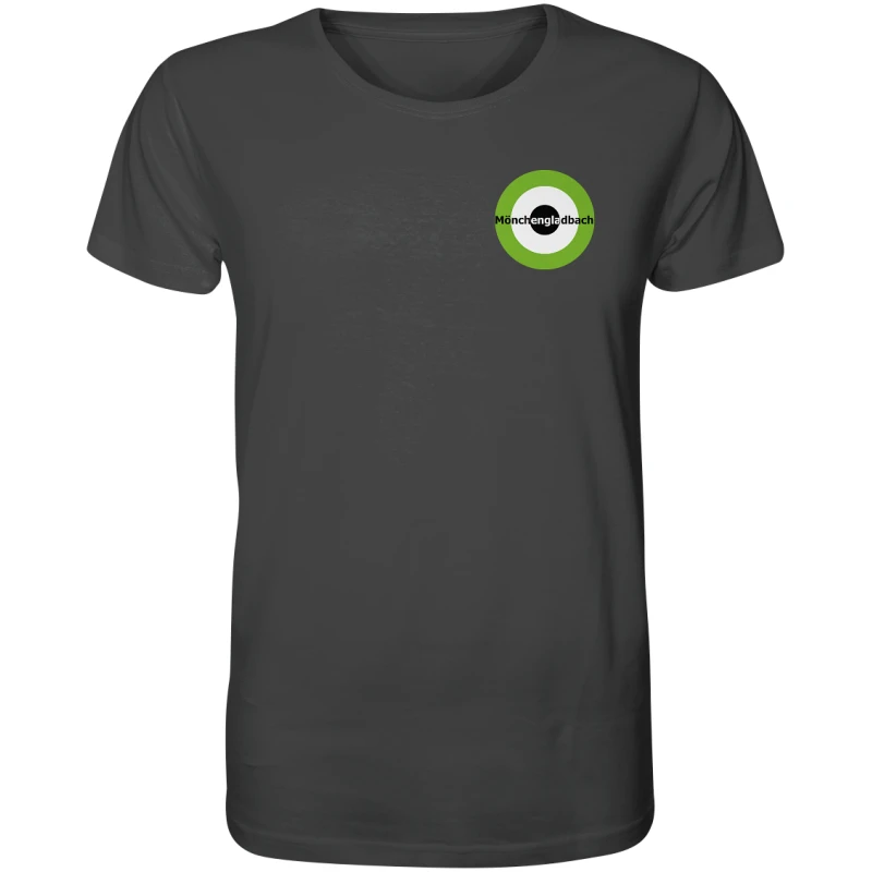 Mönchengladbach Fan-T-Shirt Kokarde klein "Mönchengladbach" - Organic Shirt - Anthracite, XS