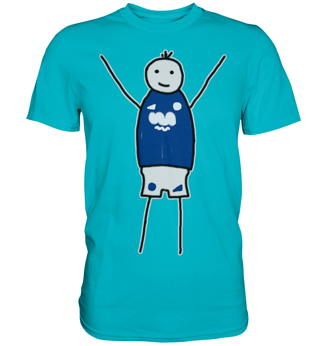 Schalke Fan T-Shirt Strichmännchen - Premium Shirt Schalke Fan T-Shirt Strichmännchen - Premium Shirt