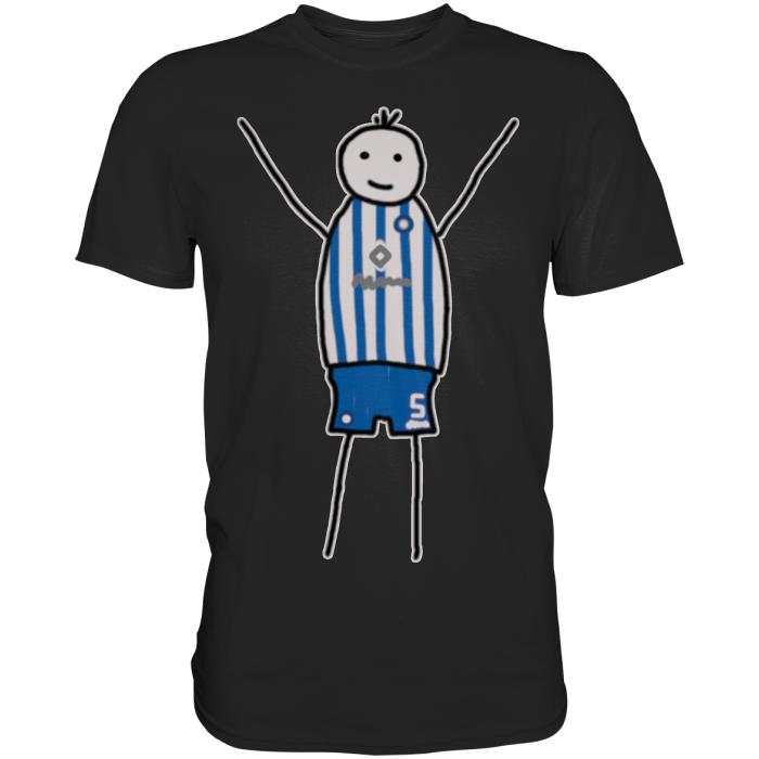Karlsruhe Fan T-Shirt Strichmännchen - Premium Shirt