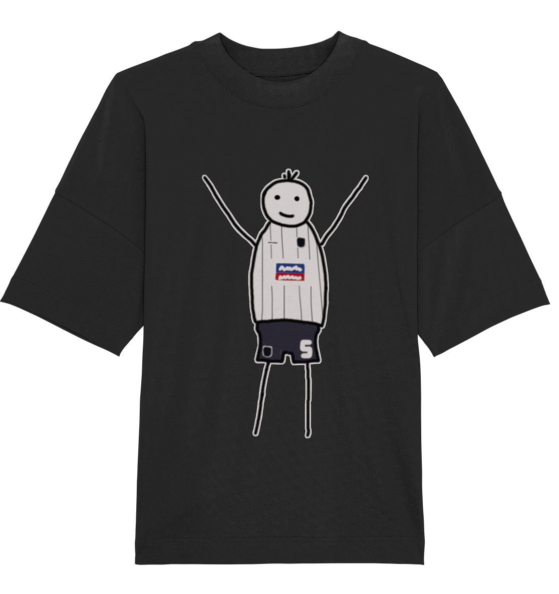 Ulm Fan T-Shirt Strichmännchen - Organic Oversize Shirt Ulm Fan T-Shirt Strichmännchen - Organic Oversize Shirt