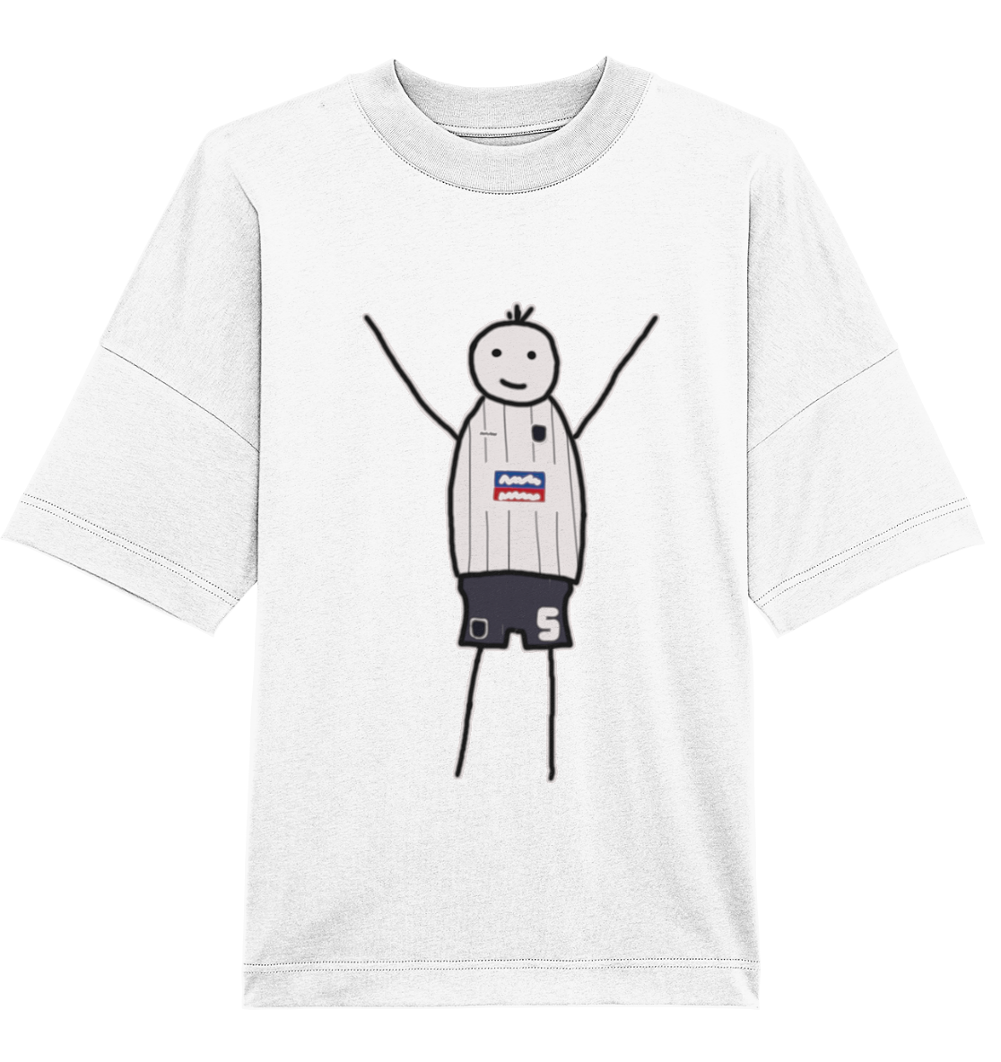 Ulm Fan T-Shirt Strichmännchen - Organic Oversize Shirt Ulm Fan T-Shirt Strichmännchen - Organic Oversize Shirt