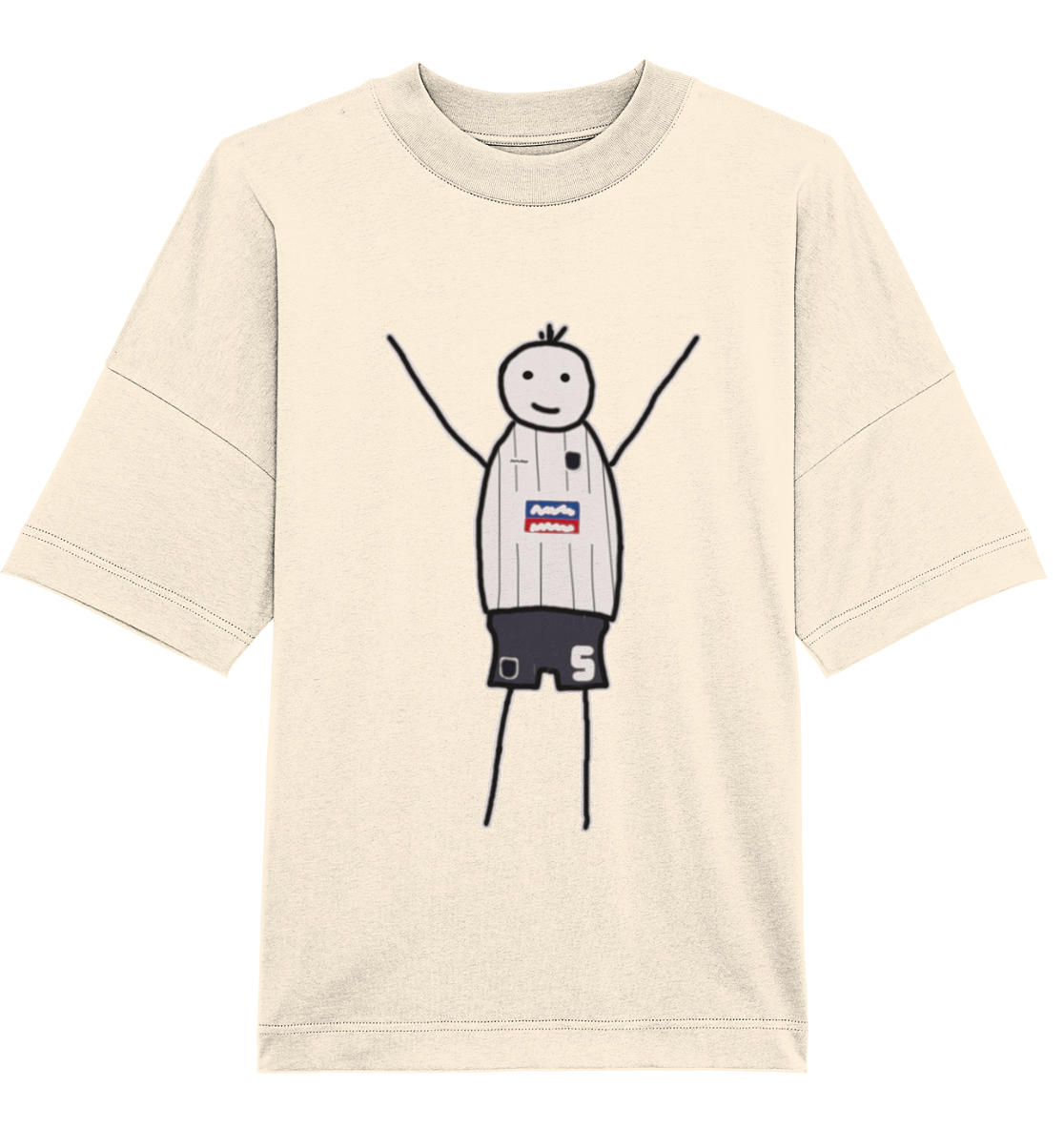 Ulm Fan T-Shirt Strichmännchen - Organic Oversize Shirt Ulm Fan T-Shirt Strichmännchen - Organic Oversize Shirt