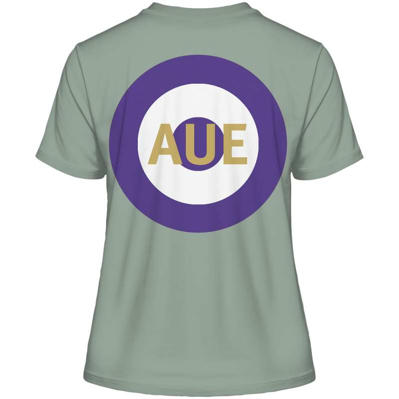 Aue Fan-T-Shirt Kokarde beidseitig "Aue" - Fitted Ladies Organic Shirt