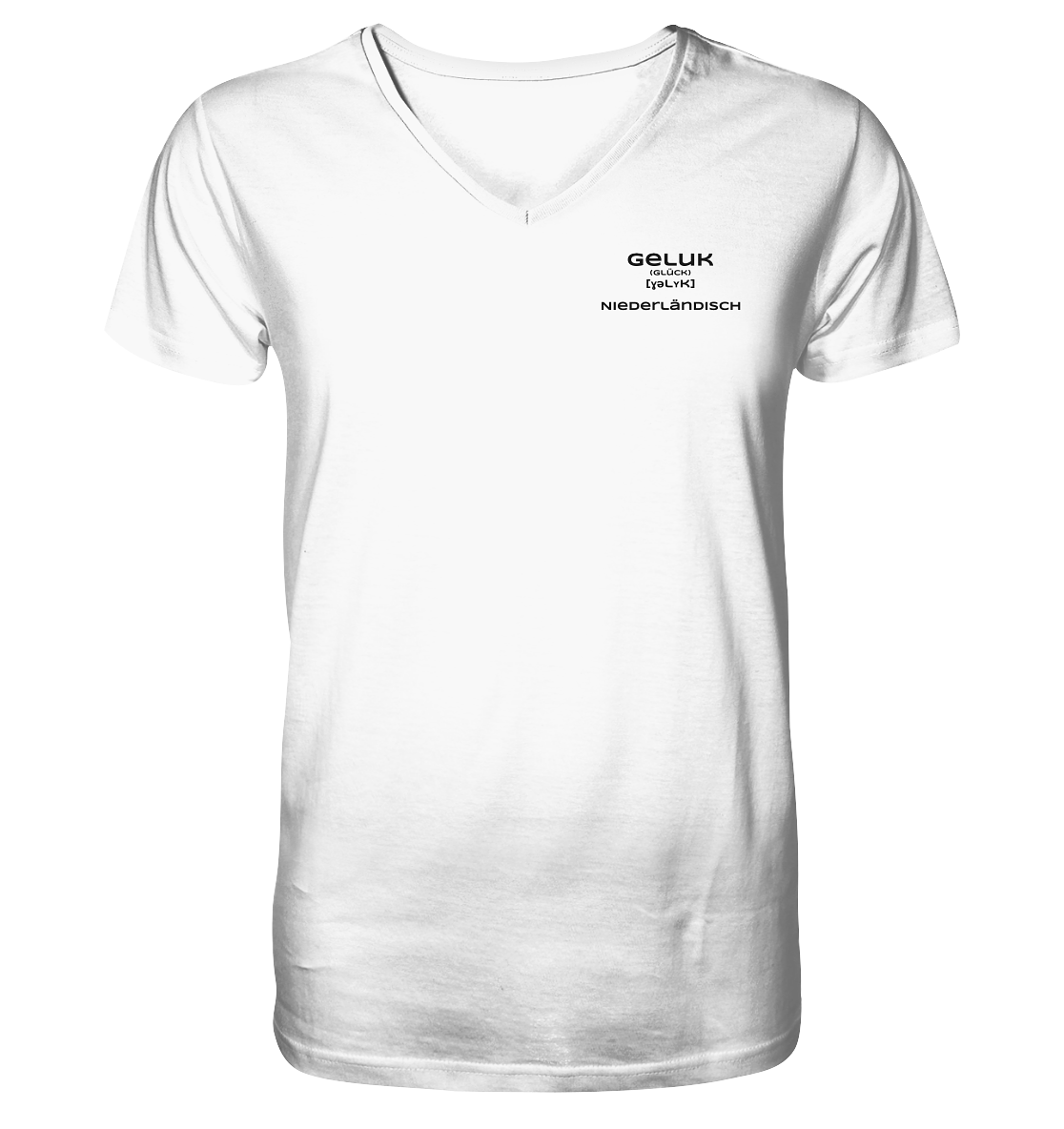 Geluk - Mens Organic V-Neck Shirt Geluk - Mens Organic V-Neck Shirt