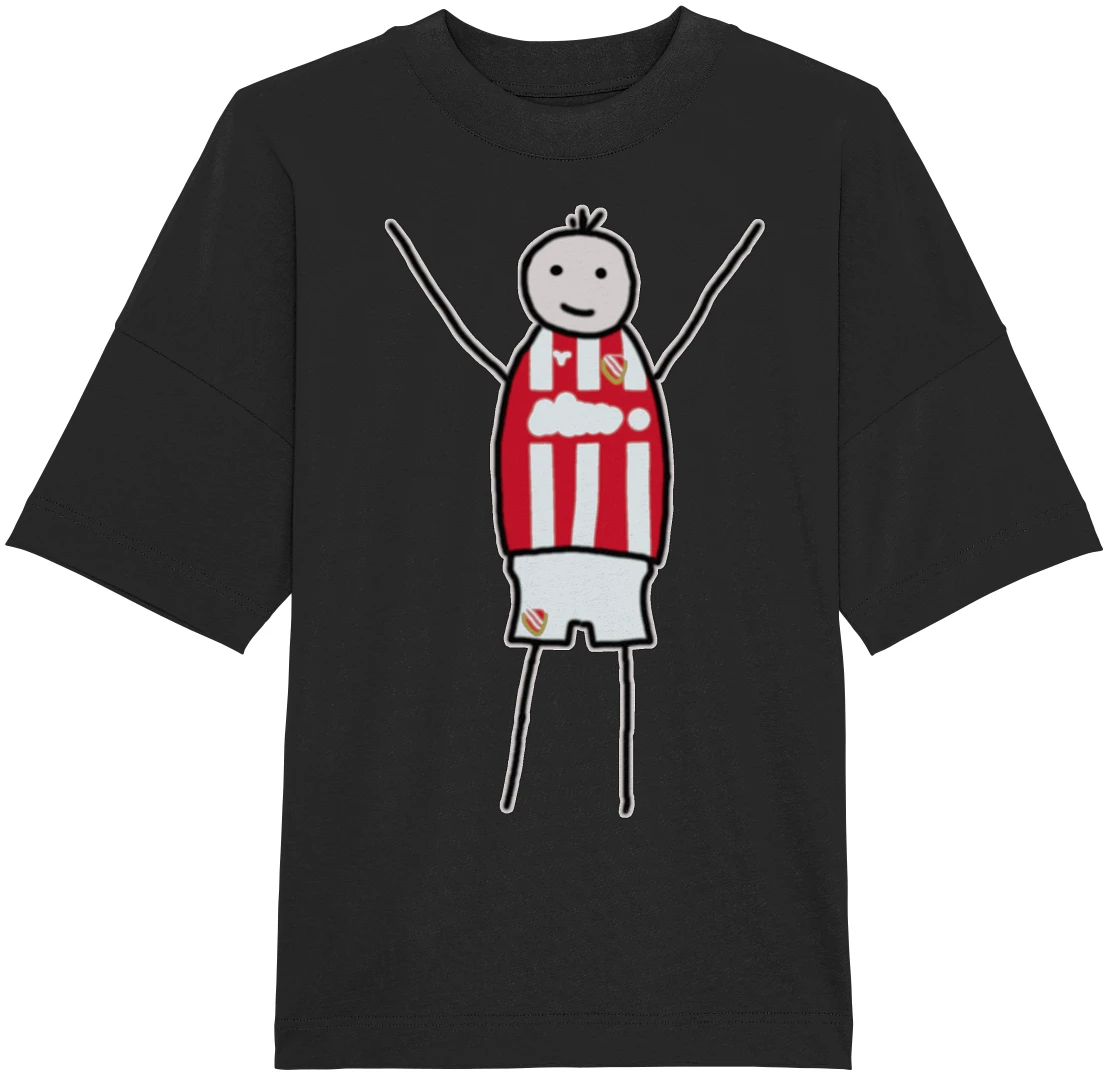 Cottbus Fan-T-Shirt Strichmännchen - Organic Oversize Shirt Cottbus Fan-T-Shirt Strichmännchen - Organic Oversize Shirt