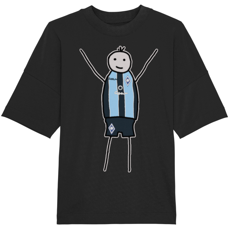 Mannheim Fan-T-Shirt Strichmännchen - Organic Oversize Shirt