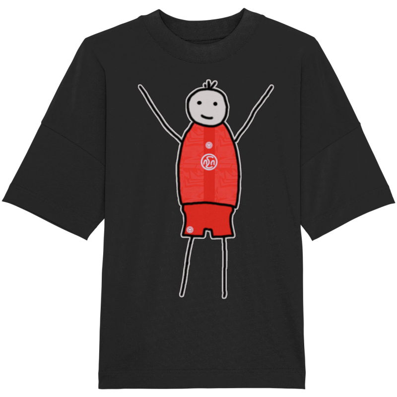 Essen Fan-T-Shirt Strichmännchen - Organic Oversize Shirt