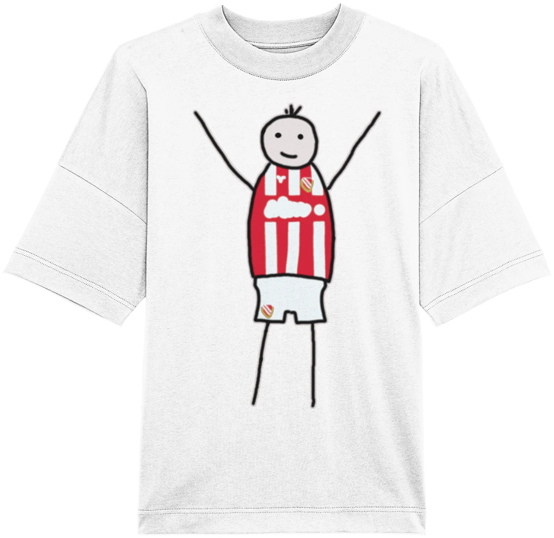 Cottbus Fan-T-Shirt Strichmännchen - Organic Oversize Shirt Cottbus Fan-T-Shirt Strichmännchen - Organic Oversize Shirt