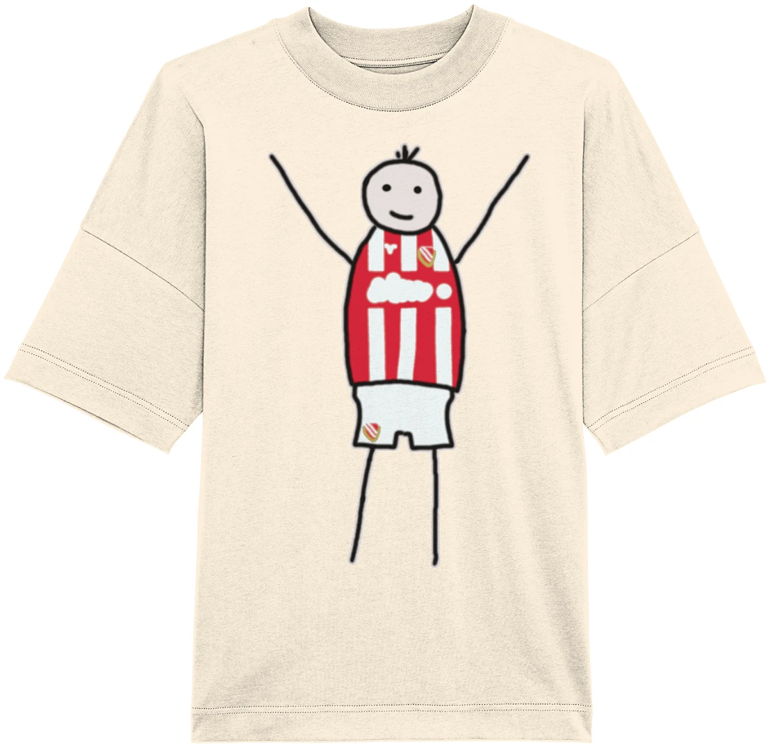 Cottbus Fan-T-Shirt Strichmännchen - Organic Oversize Shirt Cottbus Fan-T-Shirt Strichmännchen - Organic Oversize Shirt