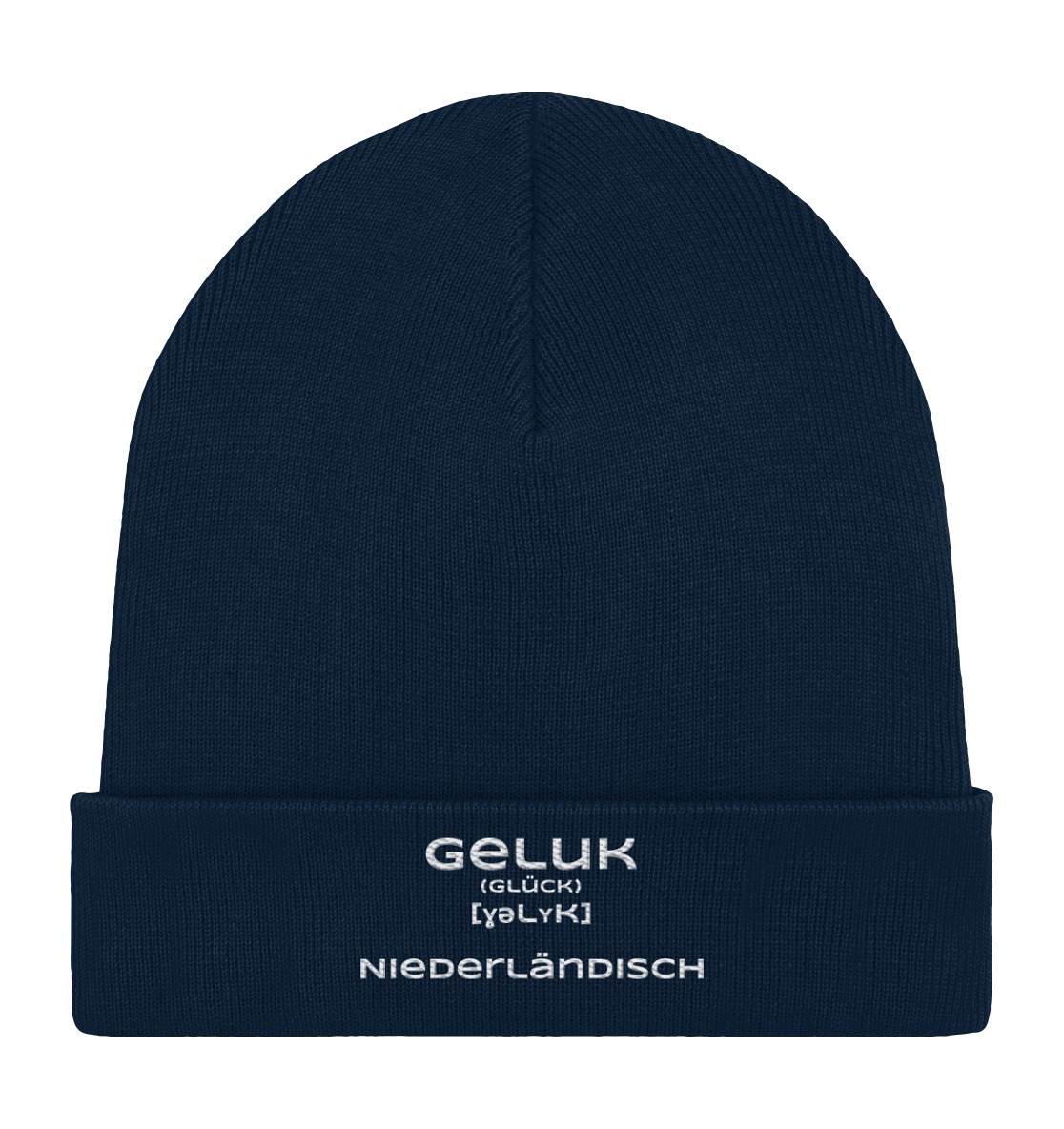 Geluk Stick weiß - Organic Rib Beanie Geluk Stick weiß - Organic Rib Beanie