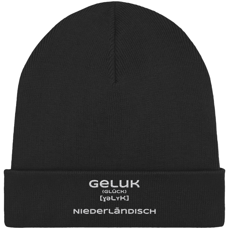 Geluk Stick weiß - Organic Rib Beanie