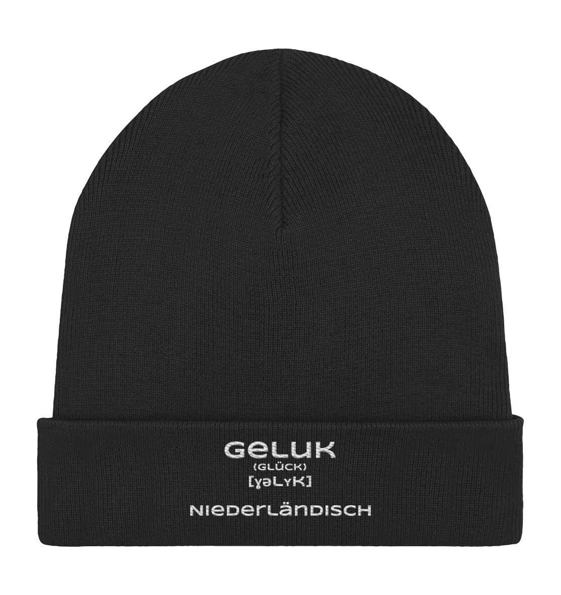 Geluk Stick weiß - Organic Rib Beanie Geluk Stick weiß - Organic Rib Beanie