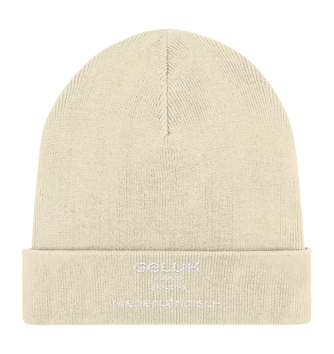 Geluk Stick weiß - Organic Rib Beanie Geluk Stick weiß - Organic Rib Beanie